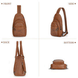 Wholesale Series-Icolrae Triple Zipper Crossbody Bag