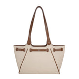 Beige Brown PU Tote Bag - B-B021413