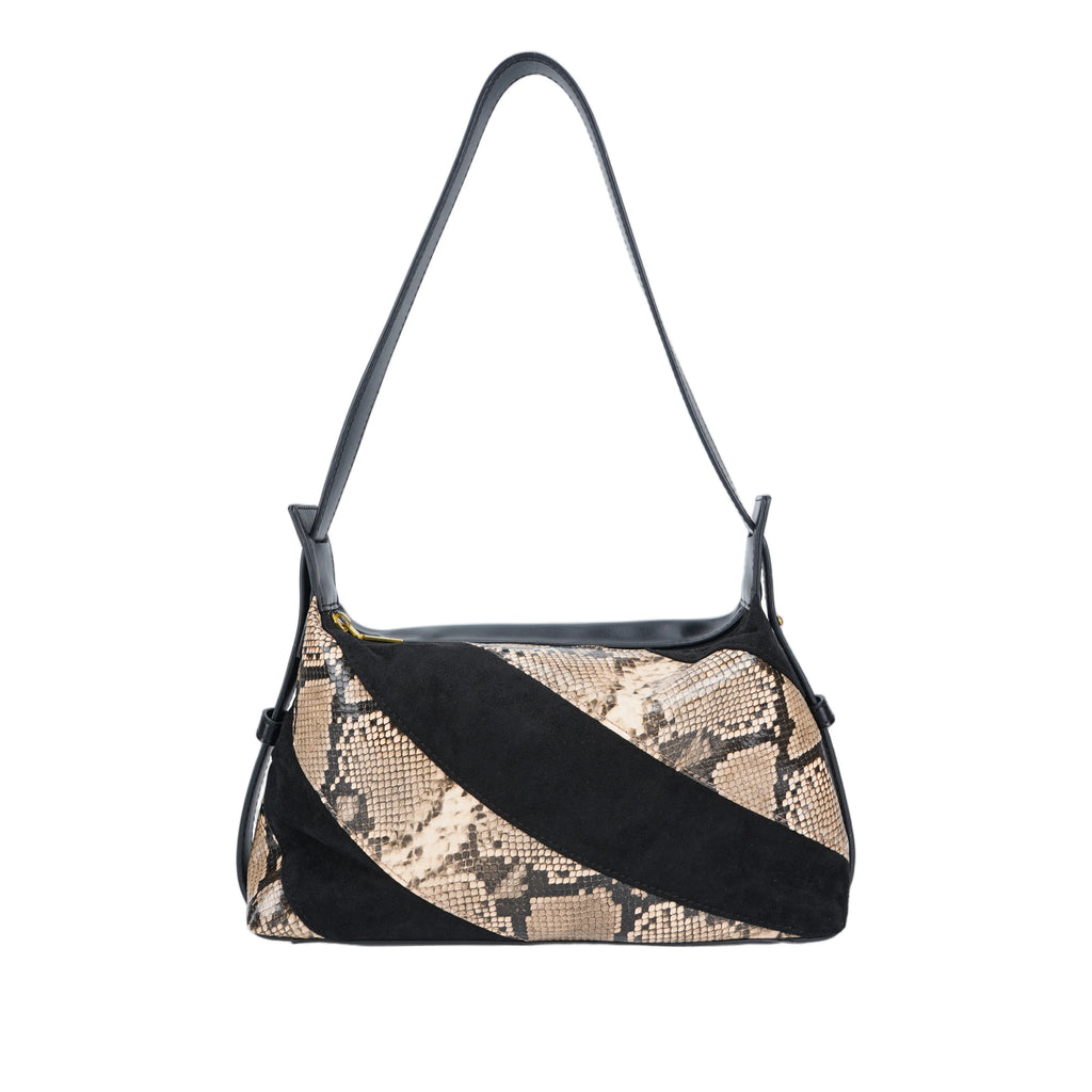 Black Tan PU+Suede Shoulder Bag - B-B021346 product image