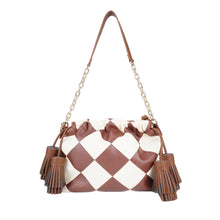 Charger l'image dans la galerie, Brown White PU Bucket Bag - B-B021409 product image