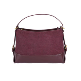Burgundy PU+Suede Crossbody Bag - B-B021398 product image
