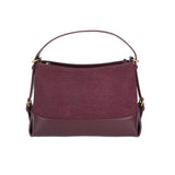 Burgundy PU+Suede Crossbody Bag - B-B021398