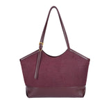 Burgundy PU+Suede Tote Bag - B-B021396