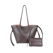 Laden Sie das Bild in den Galerie-Viewer, Dark Brown PU Tote Bag - B-B021335 product image