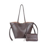 Dark Brown PU Tote Bag - B-B021335
