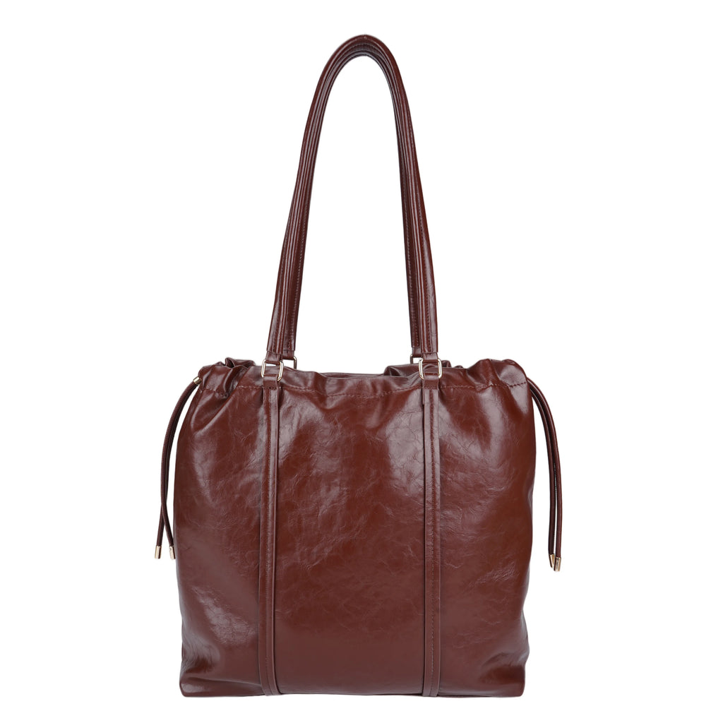 Dark Brown PU Tote Bag - B-B021418 product image