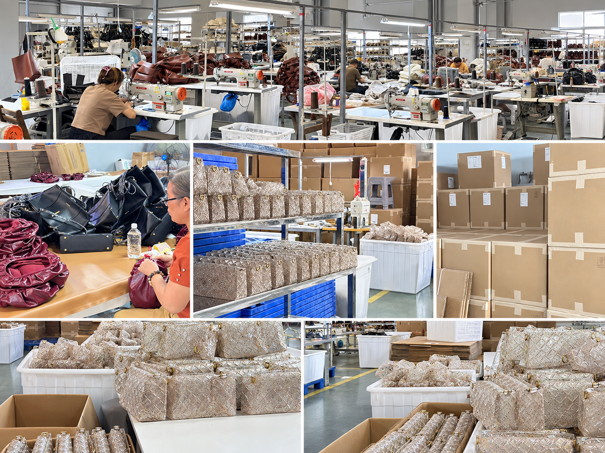 Handbag sample development and manufacturing workspace