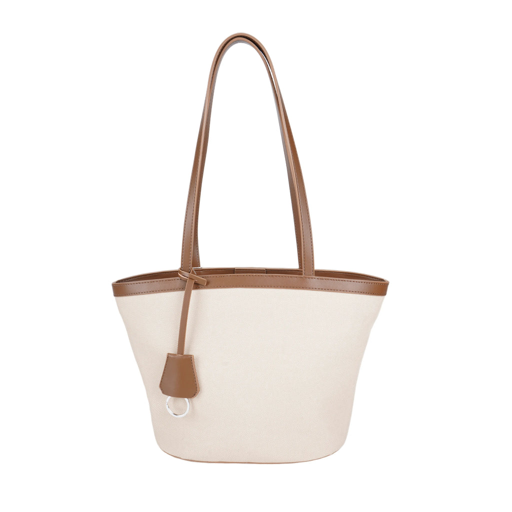 Ivory Brown PU Tote Bag - B-B021401 product image