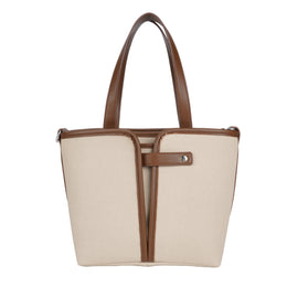 Ivory Brown PU Tote Bag - B-B021408 product image