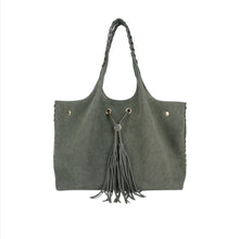Load image into Gallery viewer, Olive Green PU+Suede Tote Bag - B-B021385 product image