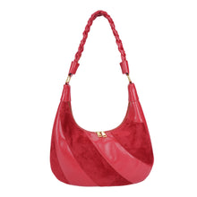 Load image into Gallery viewer, Red PU+Suede Hobo Bag - B-B021345 product image