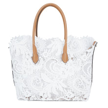 Charger l'image dans la galerie, White PU+Fabric Tote Bag - B-B021431 product image