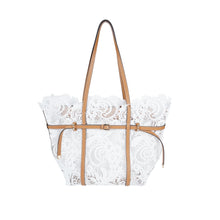 Load image into Gallery viewer, White PU+Fabric Tote Bag - B-B021432 product image
